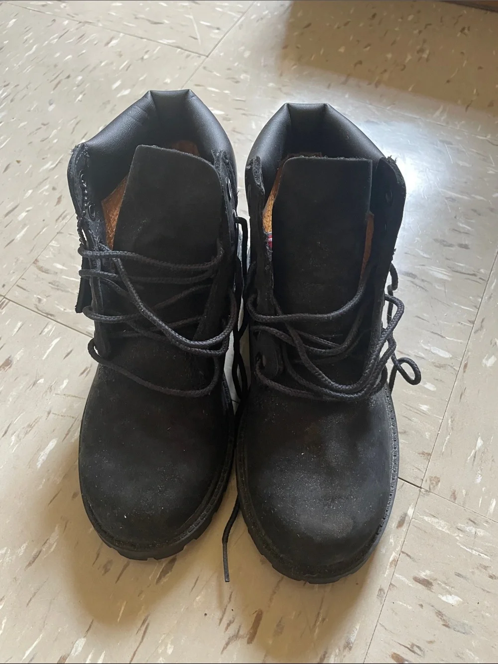 Timberland Kids Black Lace-Up Suede Boots